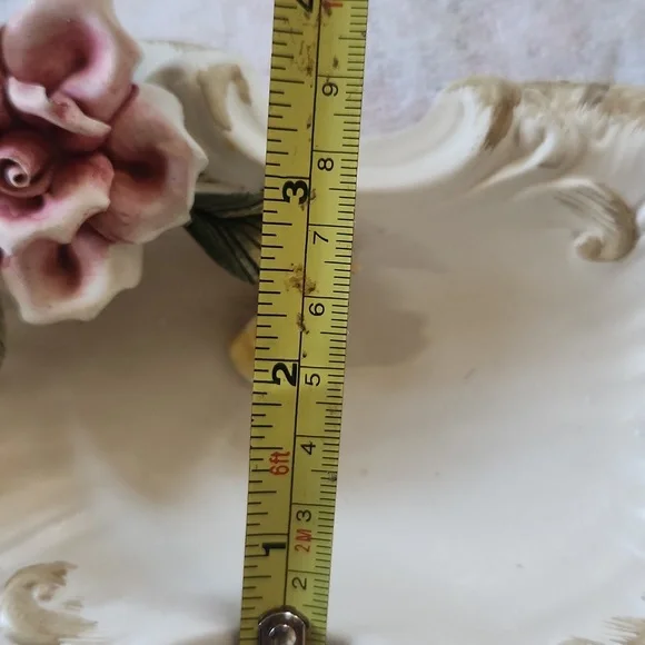 Germany Vintage porcelain 3D floral dish - Picture 10 of 12